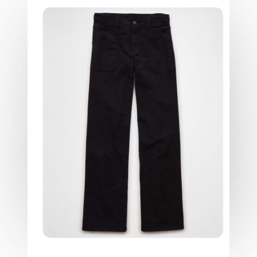 American Eagle AE Stretch, High-Waisted Stovepipe Utility Pants, Black, Size 8